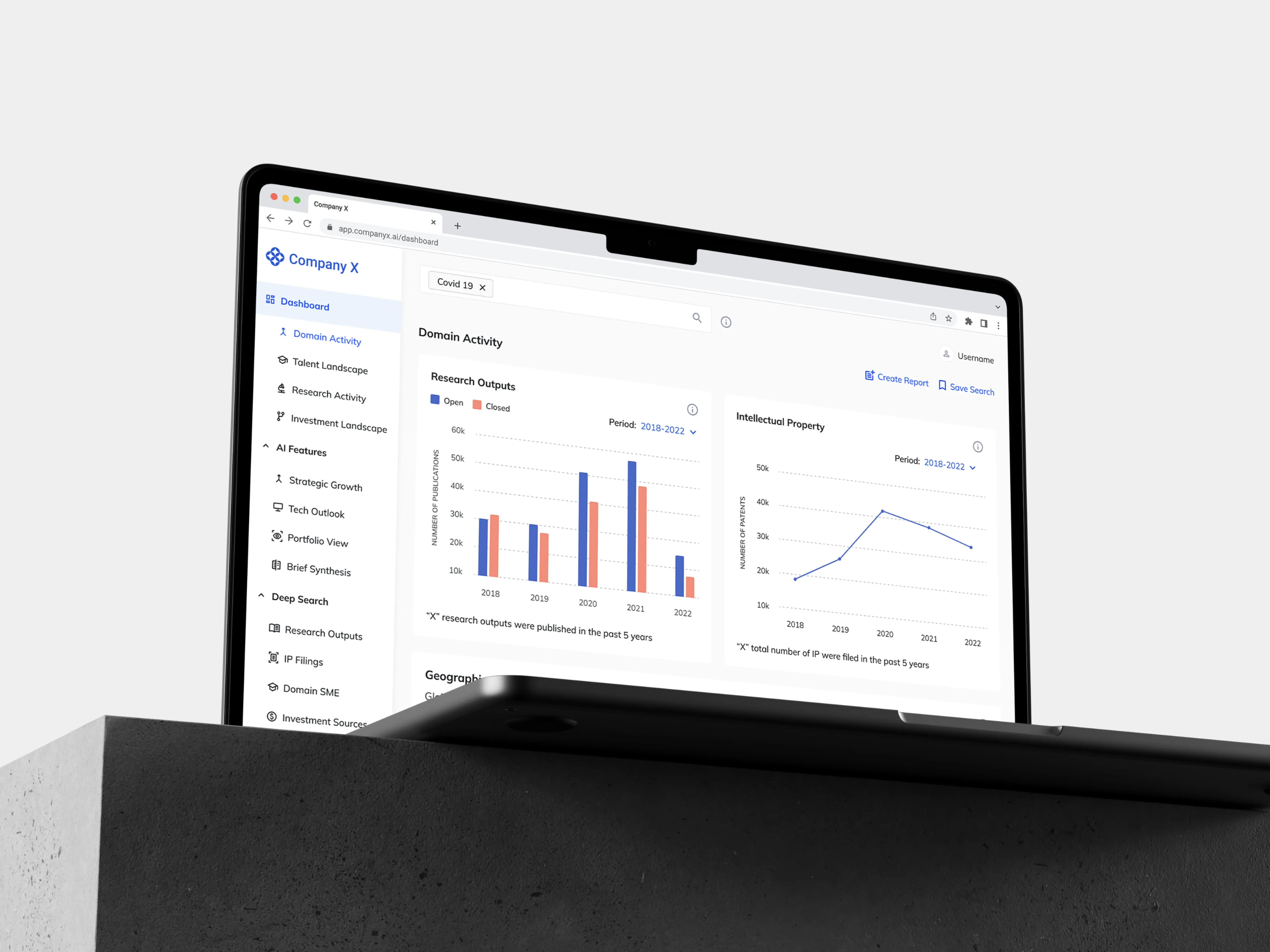 Laptop displaying an AI-powered web app interface